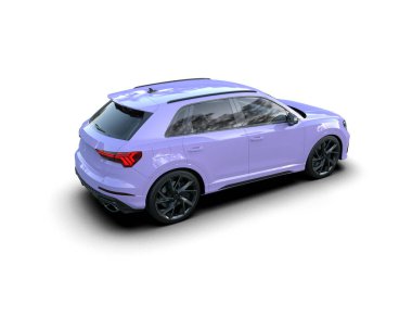 Beyaz arka planda pembe spor araba