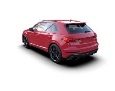 Gri arka planda kırmızı araba