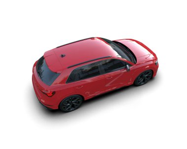 beyaz izole kırmızı spor araba