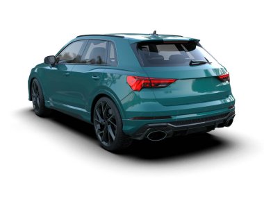 beyaz arkaplandaki modern SUv 3 boyutlu görüntüleme