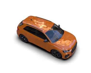 turuncu süper sedan. 3d illüstrasyon