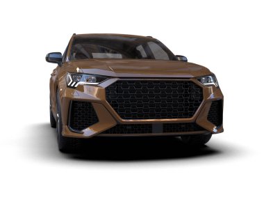 beyaz arka planda modern kompakt araba.