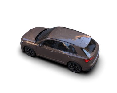 modern araba gölgeli beyaz bir arka planda izole edilmiş.