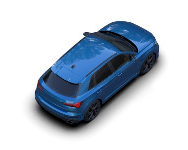 Mavi Modern araba - Üstten Görünüm