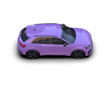 Beyaz stüdyo arka planında 3 boyutlu bir araba görüntüsü..