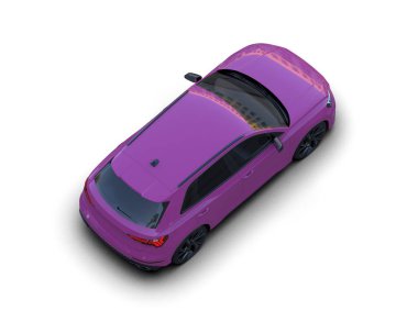 beyaz arka planda izole edilmiş mor spor araba