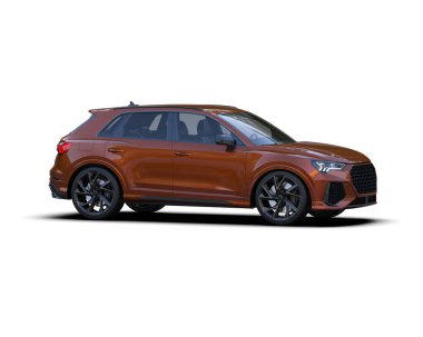 Beyaz arka planda modern lüks bir araba. 3d oluşturma.