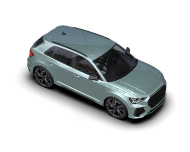 Araba primi arka planda izole edilmiş. 3d oluşturma