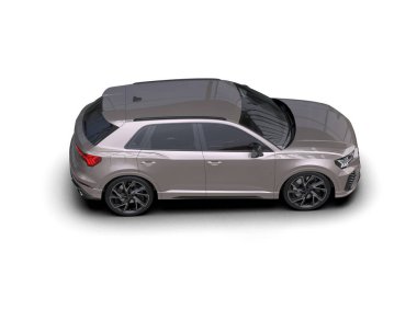 Beyaz arka planda modern bir araba. 3d oluşturma