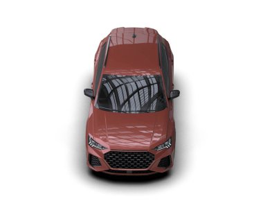 Beyaz arka planda modern araba. 3d oluşturma