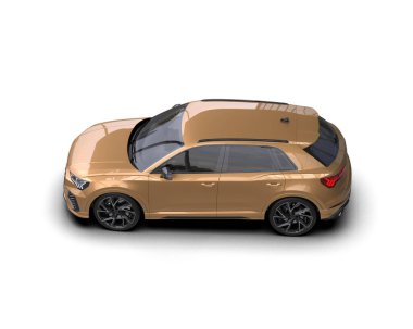 modern araba beyaz arkaplanda izole edildi