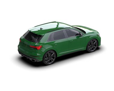 Modern araba arka planda izole edilmiş. 3D görüntüleme - illüstrasyon