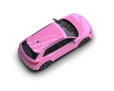 beyaz arka planda modern pembe araba