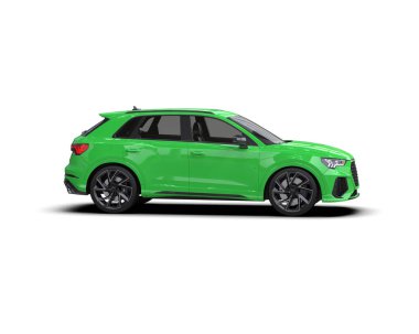 Araç sedanı beyaz arka planda izole edildi - 3 boyutlu illüstrasyon