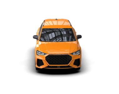 modern turuncu sedan araba 3 d illüstrasyon