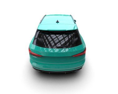 araba için yeşil küçük modern elektrikli araba, 3 boyutlu.