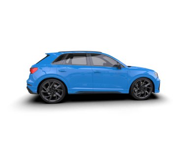 mavi modern araba - ön manzara