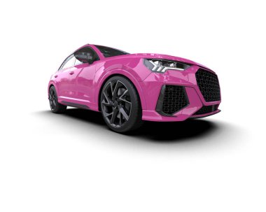 Pembe araba modern araba - yan görünüm