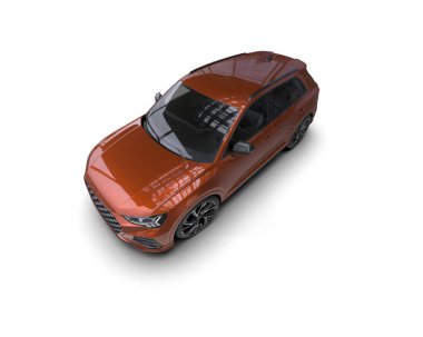 modern araba beyaz arka planda izole edildi. 3 boyutlu çizim - illüstrasyon