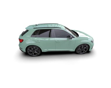 modern yeşil spor araba - ön taraf görünümü