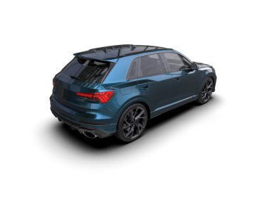 siyah modern araba. 3d oluşturma