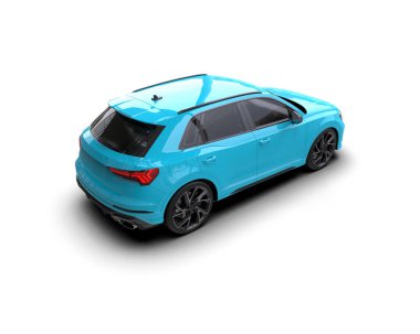 Beyaz arkaplandaki bir arabanın 3 boyutlu görüntüsü