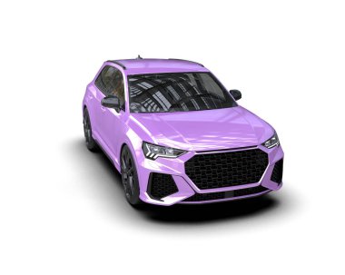 Mor renkli, jenerik bir konseptin 3 boyutlu çizimi