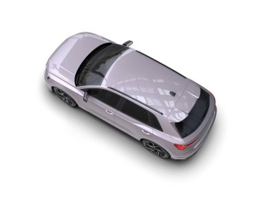 Beyaz kapaklı beyaz bir arazi aracı.