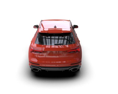 Beyaz arka planda modern bir araba. 3d illüstrasyon.