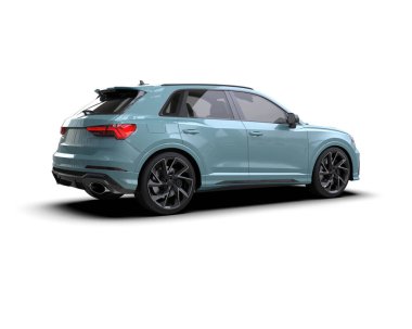 Arka planda modern lüks bir araba. 3 Boyutlu Hazırlama