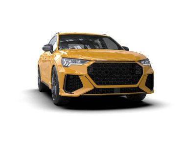 Sarı spor araba - ön manzara