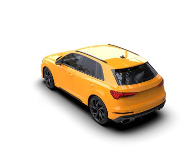 Modern araba arka planda izole edilmiş. 3D görüntüleme - illüstrasyon