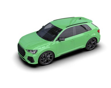 yeşil modern spor araba - üst görünüm