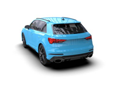 mavi lüks SUV arabası