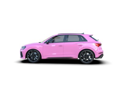 Pembe spor araba - Sedan - yan görünüm