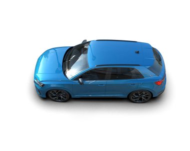 beyaz zemin üzerinde mavi araba.