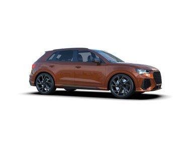 Lüks araba, beyaz arka planda izole edilmiş modern araba. 3d oluşturma