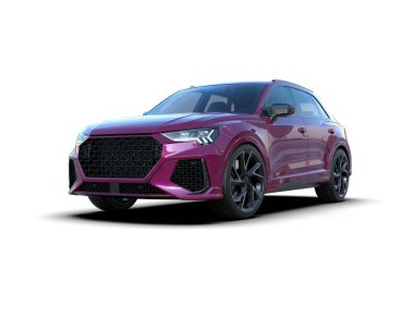 Modern araba arka planda izole edilmiş. 3d illüstrasyon - illüstrasyon