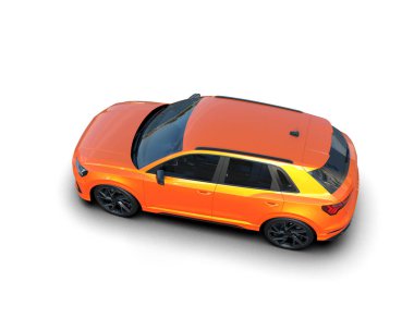 turuncu modern araba - yan görünüm
