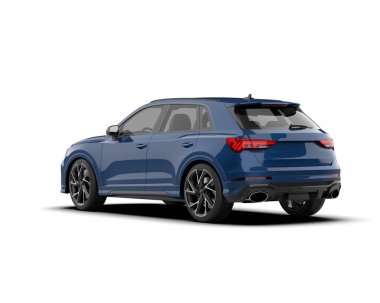 Modern SUV beyaz arka planda izole edildi. 3d oluşturma.