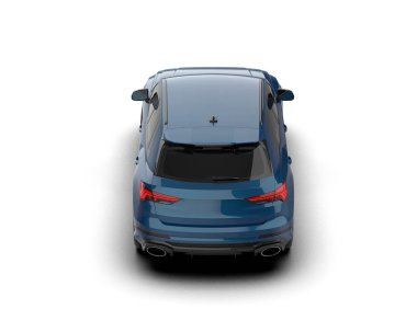 mavi modern araba - yan görünüm