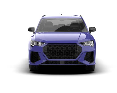 Beyaz arka planda modern bir araba. 3d oluşturma