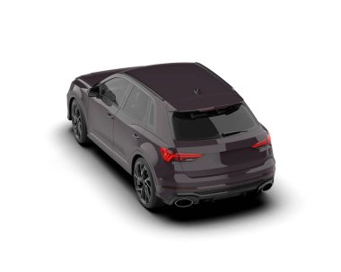 Siyah spor SUv beyaz arka planda 3D görüntüleme