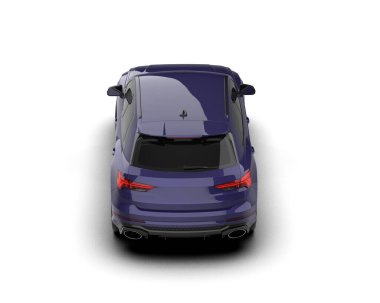 Modern araba arka planda izole edilmiş. 3D görüntüleme - illüstrasyon