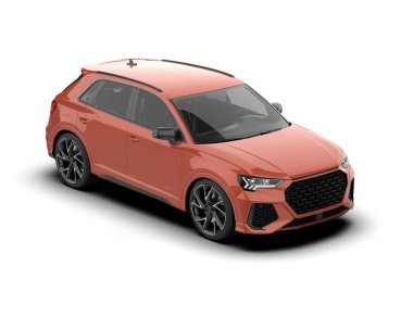 Stüdyo ortamında markasız bir SUV 'un 3 boyutlu çizimi