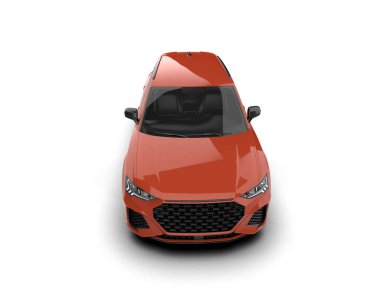 Modern araba arka planda izole edilmiş. 3D görüntüleme - illüstrasyon