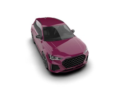beyaz arka planda modern pembe araba