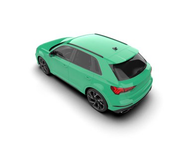 Modern araba arka planda izole edilmiş. 3D görüntüleme - illüstrasyon