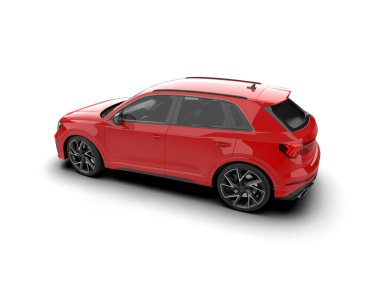 modern kırmızı araba - ön görünüm - 3 boyutlu render