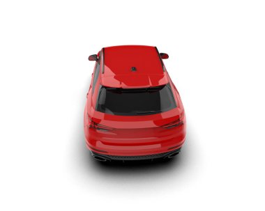 Modern araba beyaz arka planda izole edilmiş. 3d illüstrasyon